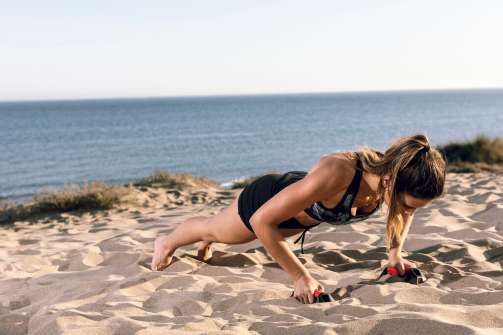 training on the beach